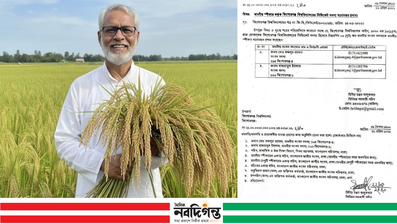কিশোরগঞ্জ বিশ্ববিদ্যালয়ের সিন্ডিকেটে সদস্য হলেন এমপি মাজহারুল ইসলাম