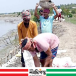 ডুমুরিয়ায় রক্ষাবাঁধ মেরামত শুরু, স্বস্তির আশায় দ্বীপ-বেষ্টিত দুই গ্রামবাসী