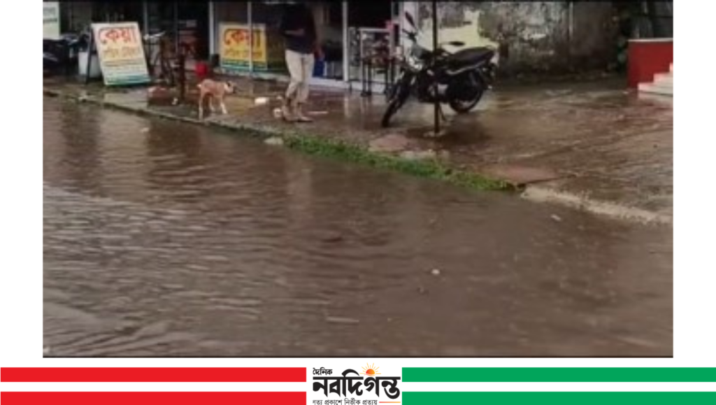সামান্য বৃষ্টিতেই জলাবদ্ধতায় ভোগান্তি নাগেশ্বরী শহরে