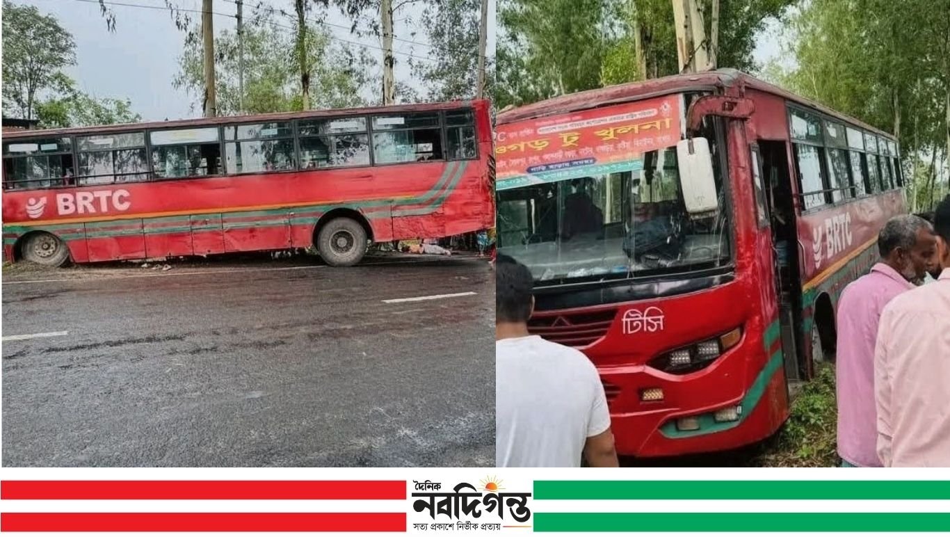 রংপুরে নিয়ন্ত্রণ হারিয়ে মোটর সাইকেলকে চাপা দিল বিআরটিসি বাস, নিহত.১