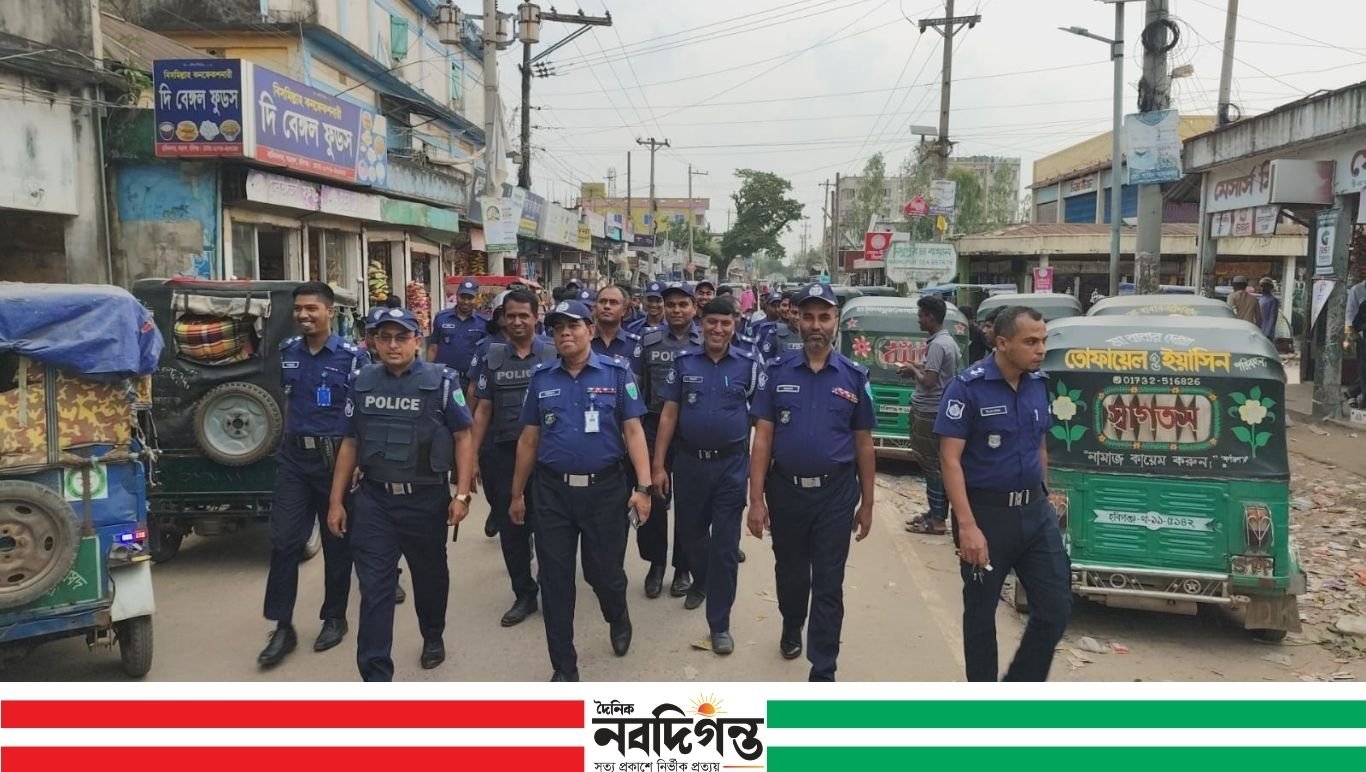 পুলিশ সপ্তাহ উপলক্ষে বাহুবল মডেল থানা পুলিশের বিশেষ মহড়া অনুষ্ঠিত