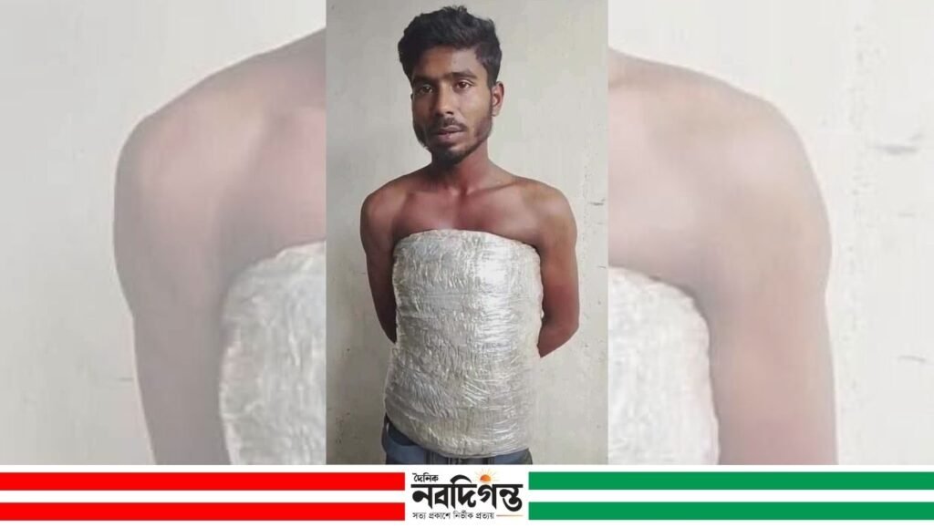 চুনারুঘাটে অভিনব কায়দায় গাঁজা পাচারের সময় এক মাদক কারবারী আটক