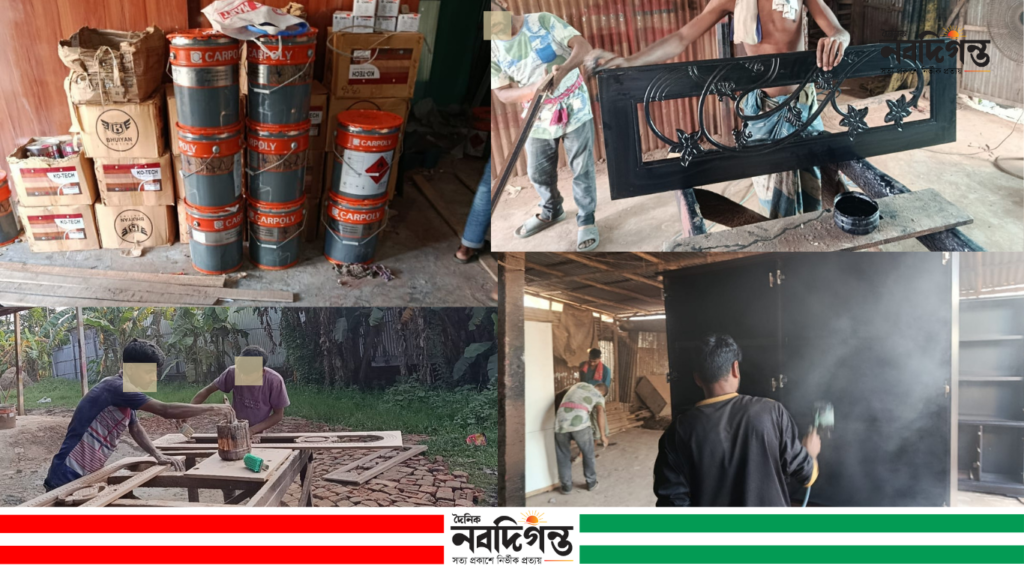 শেরপুরে লেকার ফার্নিচার শিল্পের বিকাশ, বাড়ছে স্বাস্থ্যঝুঁকির অভিযোগ