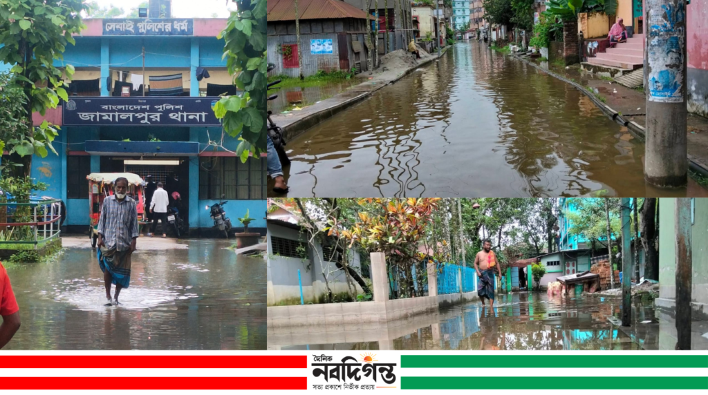ভারী বৃষ্টিতে জলাবদ্ধ জামালপুর শহর, দ্রুত সমাধানের দাবি পৌরবাসীর ভারী বৃষ্টিতে জলাবদ্ধ জামালপুর শহর, দ্রুত সমাধানের দাবি পৌরবাসীর