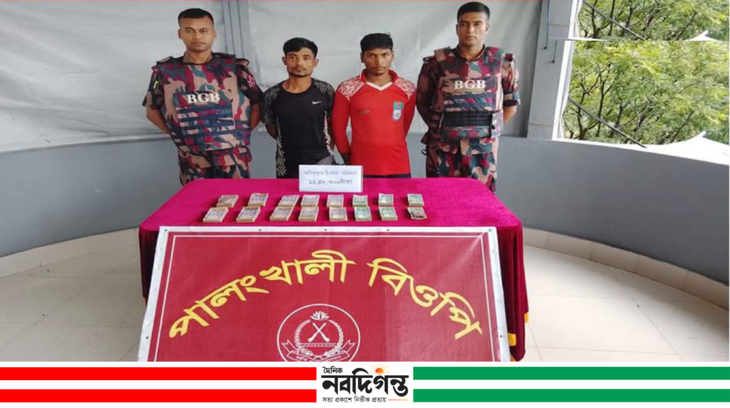 মিয়ানমার সীমান্ত থেকে ফেরার পথে দুইজন আটক, ১২ লাখ ৪৮ হাজার টাকা উদ্ধার: বিজিবি