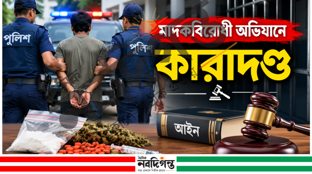 মাদকবিরোধী অভিযানে ঠাকুরগাঁওয়ে তিনজনের এক মাসের কারাদণ্ড
