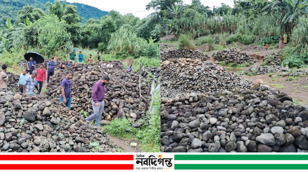 উৎমা ছড়া পাথর কোয়ারিতে মোবাইল কোর্ট, ৯৪ হাজার ঘনফুট পাথর জব্দ