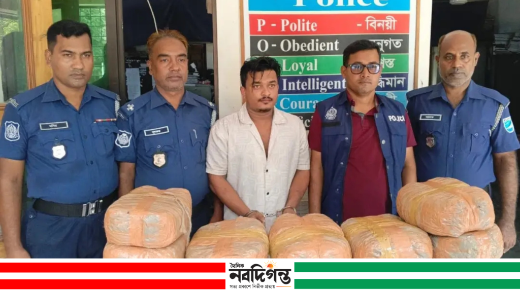 কুলিয়ারচরে পিকআপে ২৪ কেজি গাঁজা উদ্ধার, আটক এক মাদক কারবারি