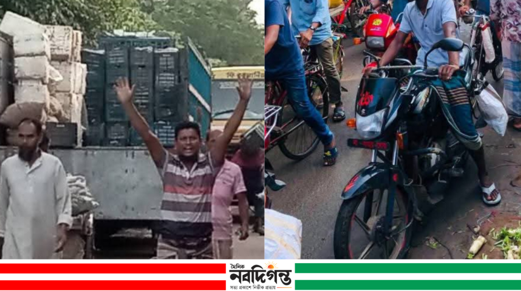 সড়কজুড়ে কাঁচামালের আড়ত, বাড়ছে যানজট ও ভোগান্তি সড়কজুড়ে কাঁচামালের আড়ত, বাড়ছে যানজট ও ভোগান্তি