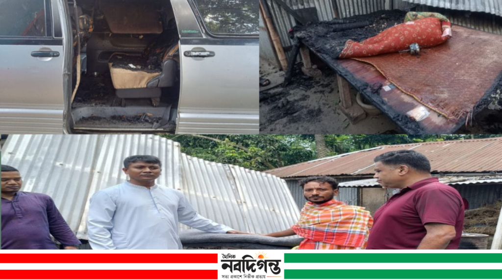 নলডাঙ্গায় একই রাতে পৃথক দুটি অগ্নিকাণ্ড, পরিদর্শনে ইউএনও