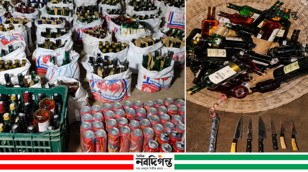 মধ্যরাতে র‍্যাব-৯ সিপিএসসির অভিযান, বিপুল পরিমাণ বিদেশি মদ উদ্ধার