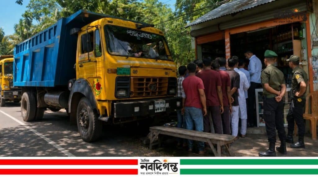 নোয়াখালীর কোম্পানীগঞ্জে বালুভর্তি ১৪টি ট্রাক আটক, ভ্রাম্যমাণ আদালতের অভিযান
