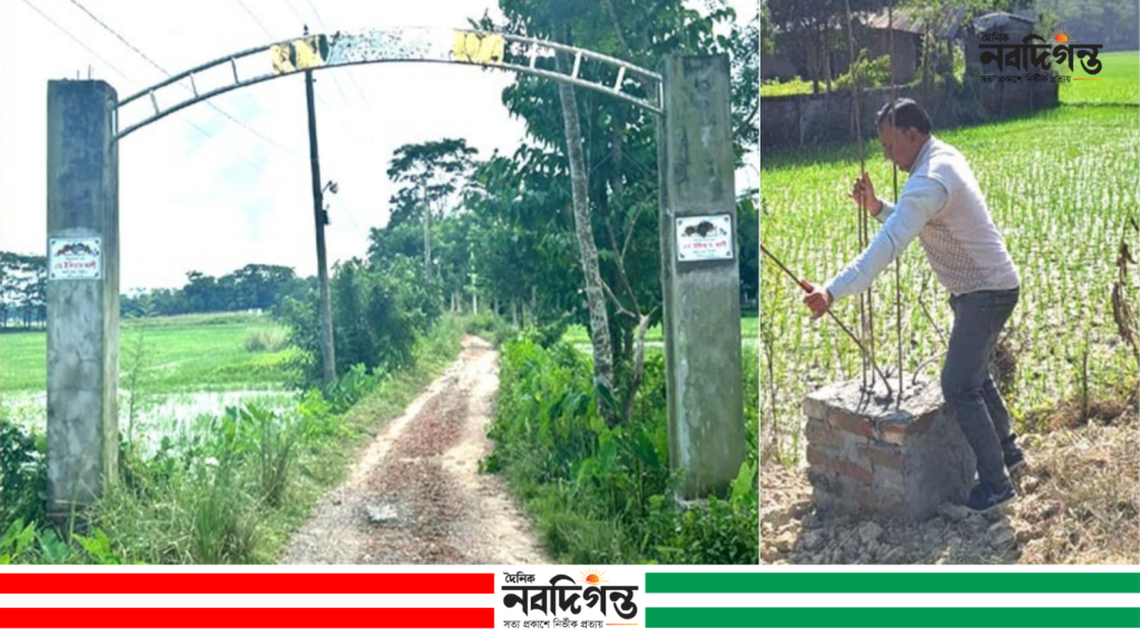 বিশ্বনাথে সরকারি নিষেধ অমান্য করে সড়কে গেইট নির্মাণের অভিযোগ