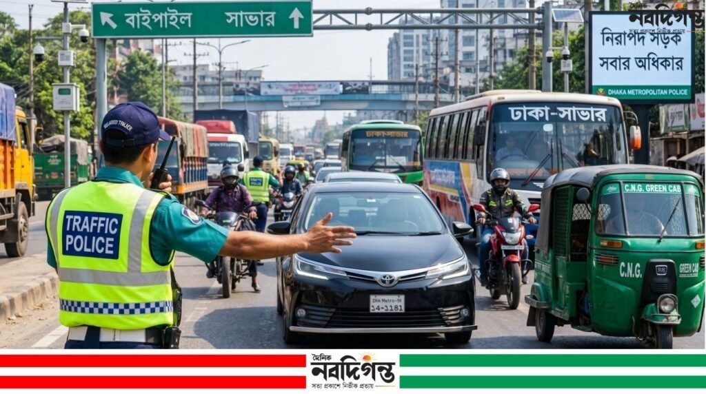 বাইপাইল–সাভার সড়কে তীব্র যানজট, চরম ভোগান্তিতে যাত্রীরা