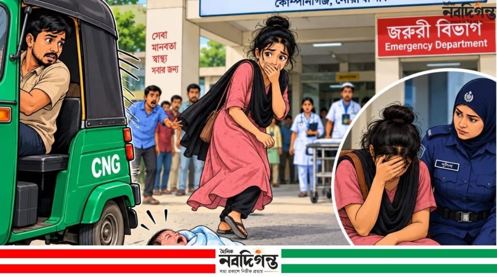 নোয়াখালীর কোম্পানীগঞ্জে হাসপাতালের সামনে নবজাতক রেখে পালানোর চেষ্টা,তরুণী আটক