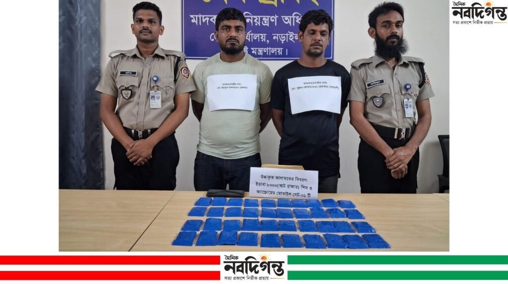 নড়াইলে ২৪ লাখ টাকার ৮ হাজার পিস ইয়াবাসহ দুই গ্রেফতার
