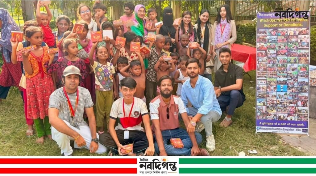 NFBD এর সেজুতি ইসলাম মিমের উদ্যোগে বগুড়ায় বস্তির শিশুদের মাঝে খাবার বিতরণ